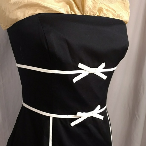 Black & White Strapless Mini Dress Flirty Sundress Mrk6P fits like 4 Quality NWT - Picture 2 of 8